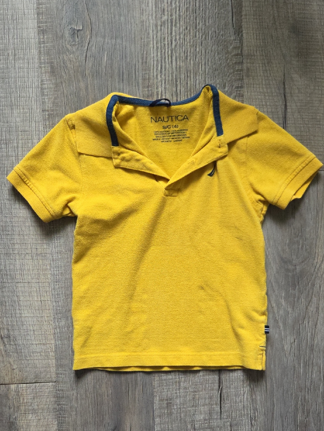 Nautica Boys' Yellow Polo With Navy Trim